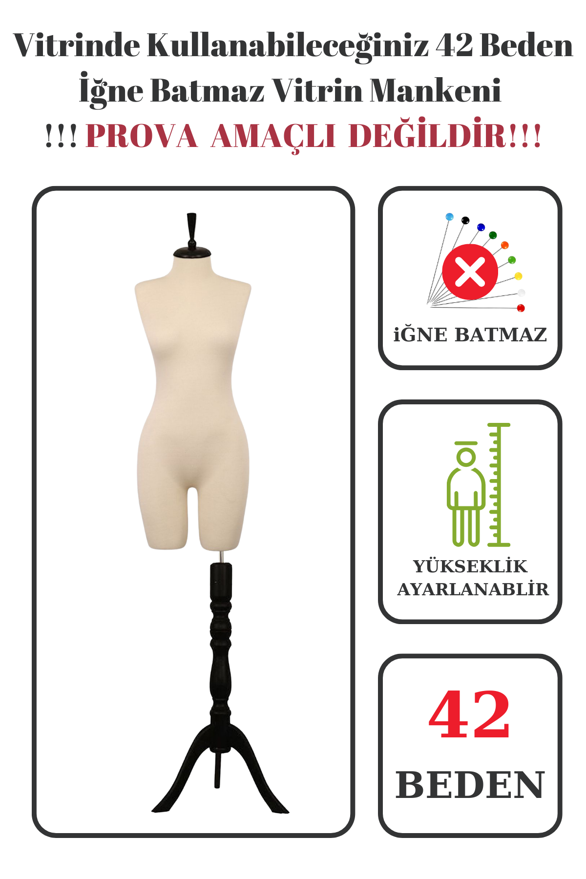 Paçalı Vitrin Mankeni Terzi Mankeni 36-38-40-42-44-46 42 beden