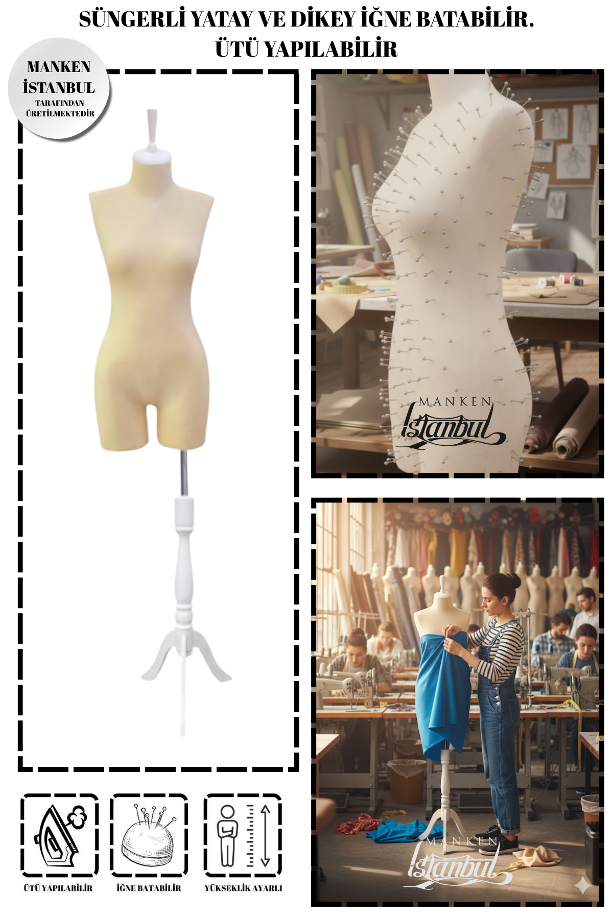 Süngerli Pantolon Giyebilen Terzi Mankeni 36/38/40 Beden