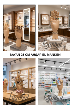 Ahşap Sol Bayan El 25 cm-Eskiz El Mankeni