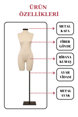 Pantolon Giyebilen  Vitrin Amaçlı Terzi Mankeni Vitrin Mankeni 36-38-40-42-44-46 Beden 38 beden