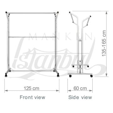 Çift Taraflı V Ayarlı Krom Metal Orta Stand