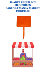 10 Adet Yaz Sil Sapla Bakliyat Etiketliği Manav Etiketliği Pazarcı Etiketi KÜÇÜK - TURUNCU