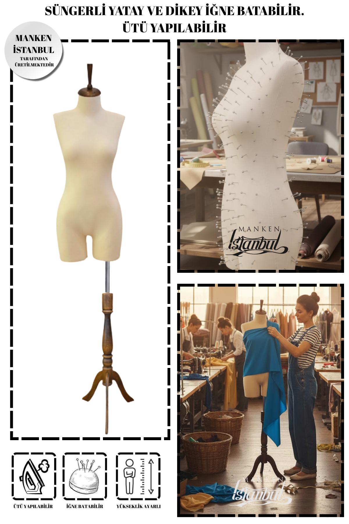 Süngerli Pantolon Giyebilen Terzi Mankeni 36/38/40 Beden