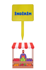 10 Adet Yaz Sil Sapla Bakliyat Etiketliği Manav Etiketliği Pazarcı Etiketi ORTA - SARI