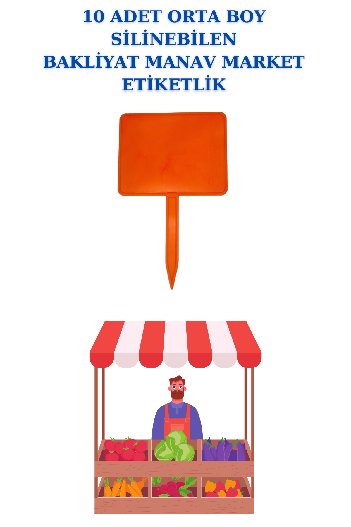 10 Adet Yaz Sil Sapla Bakliyat Etiketliği Manav Etiketliği Pazarcı Etiketi ORTA - TURUNCU