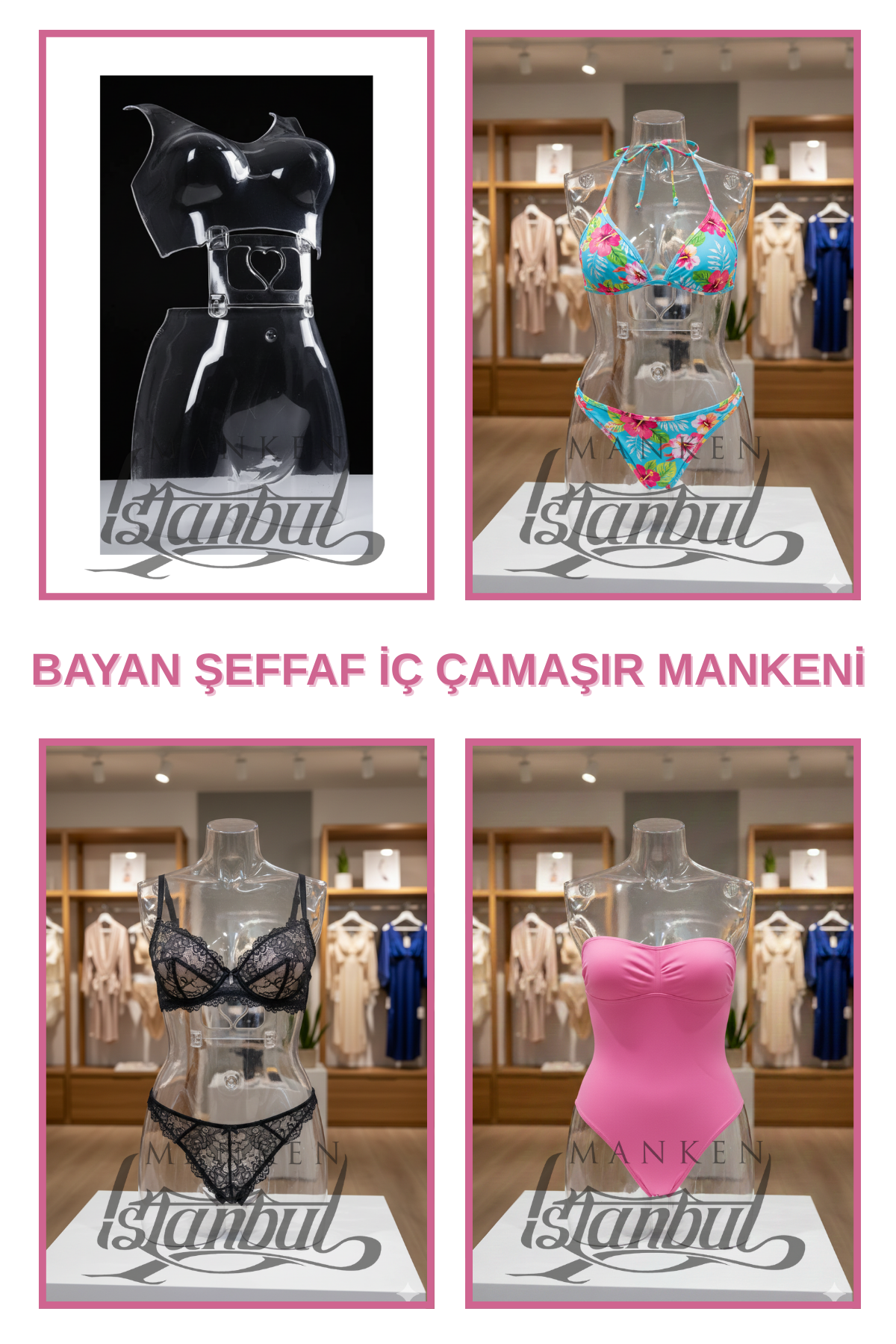 Sutyen Külot Sergileme Mankeni - Vitrin İçin Şeffaf Gövde Mankeni