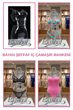 Sutyen Külot Sergileme Mankeni - Vitrin İçin Şeffaf Gövde Mankeni