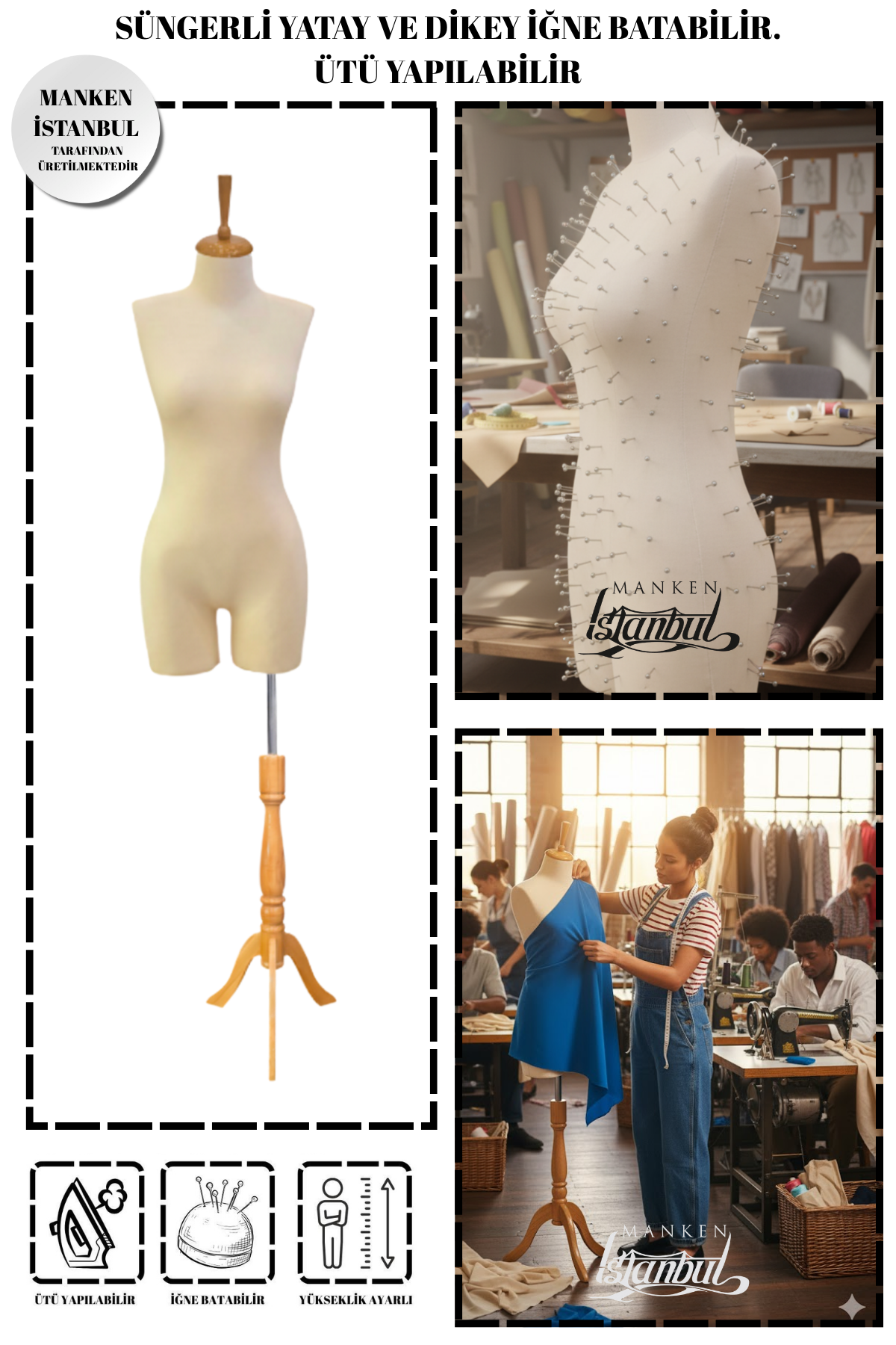 Süngerli Pantolon Giyebilen Terzi Mankeni 36/38/40 Beden