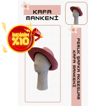 Bayan keten kumaş kaplı kafa mankeni