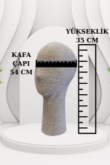 Bayan keten kumaş kaplı kafa mankeni