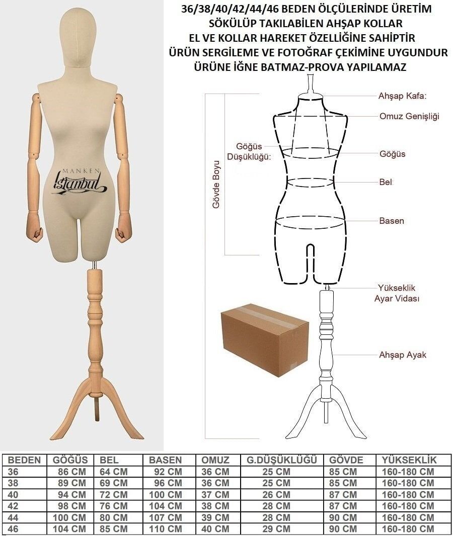 Ahşap Kollu Terzi Mankeni Kiralama | Uygun Fiyat Avantajı