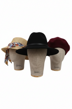 Bayan keten kumaş kaplı kafa mankeni