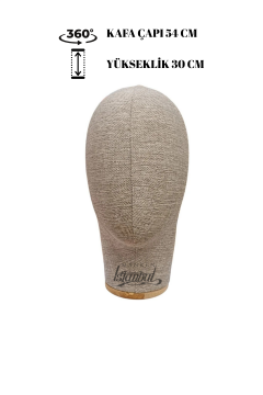 Bayan keten kumaş kaplı kafa mankeni