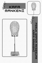 Erkek gümüş renk tel kafa mankeni