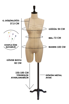 Profesyonel 38/40 Beden İğne Batabilen Terzi Mankeni Prova Mankeni