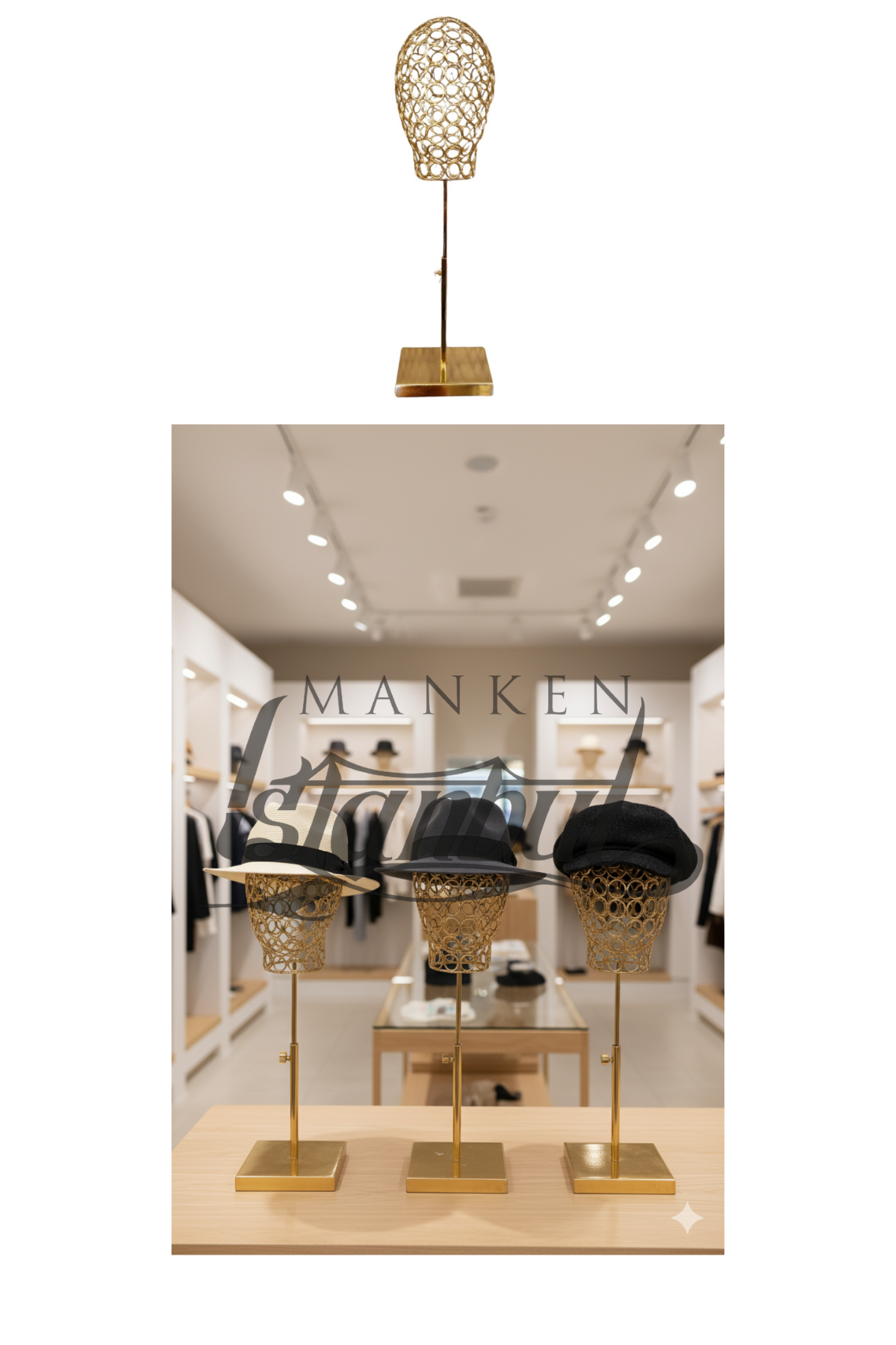 Erkek gold renk tel kafa mankeni