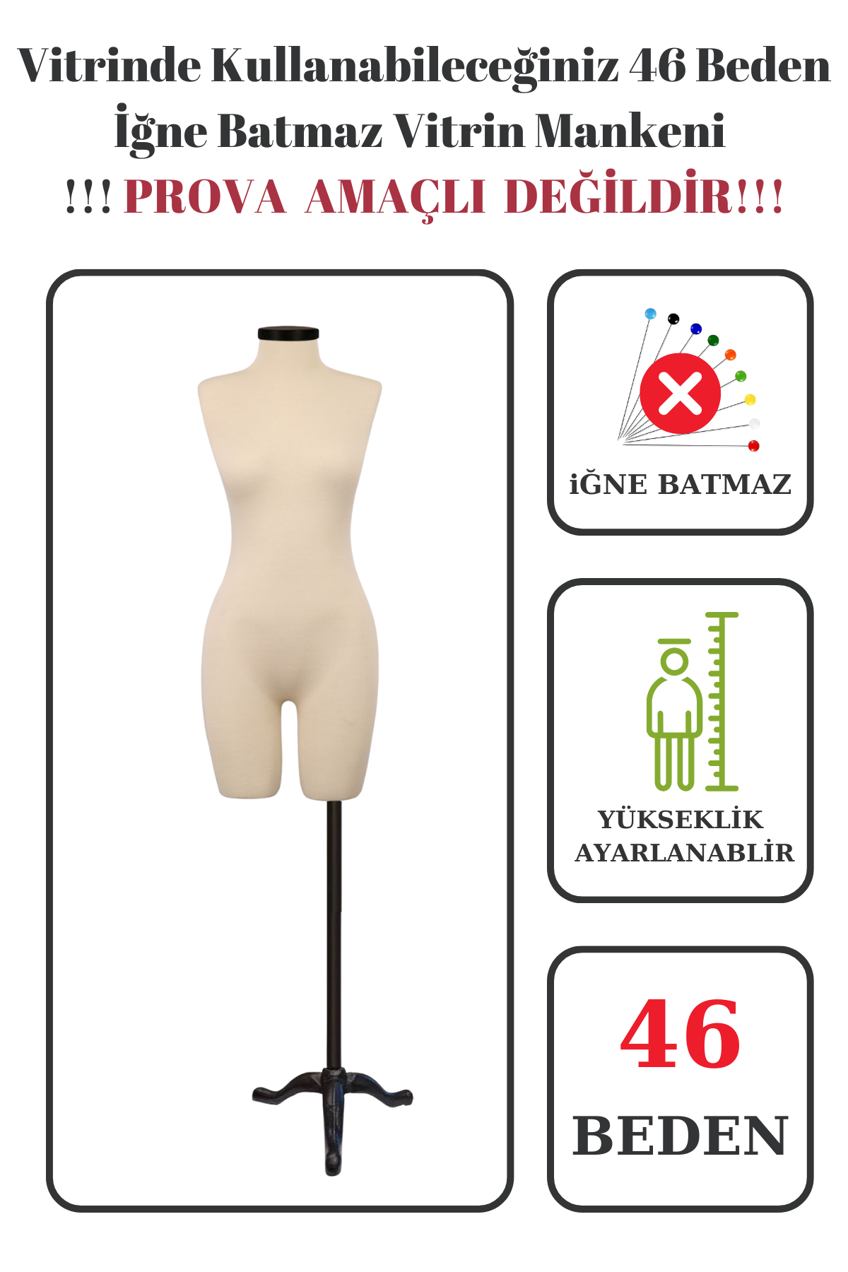 Paçalı Vitrin Mankeni Terzi Mankeni 36-38-40-42-44-46 46 beden