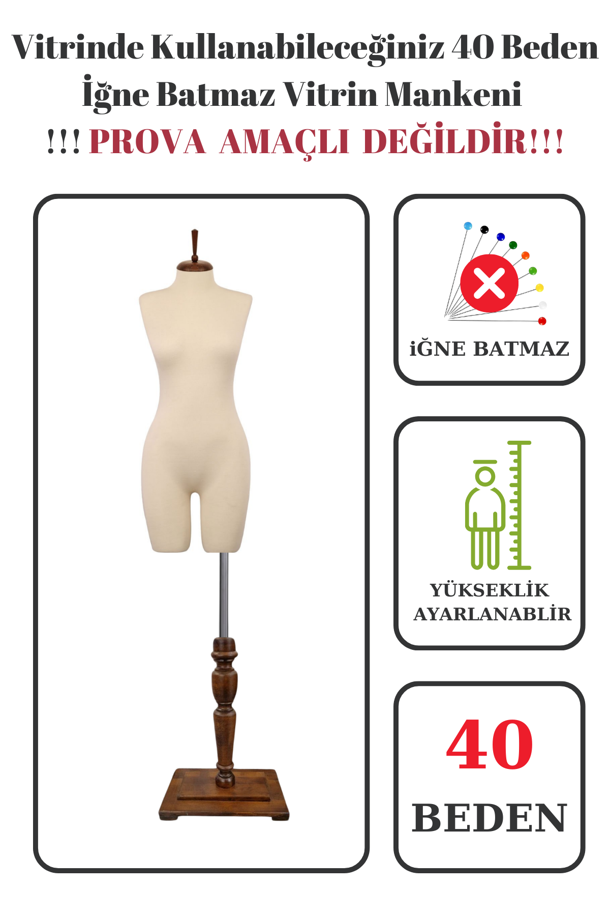 Paçalı Vitrin Mankeni Terzi Mankeni 36-38-40-42-44-46 40 beden