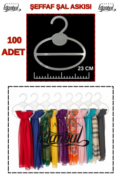 25 Adet Şeffaf Kristal Şal Askısı Eşarp Askısı 100 ADET - 23 cm