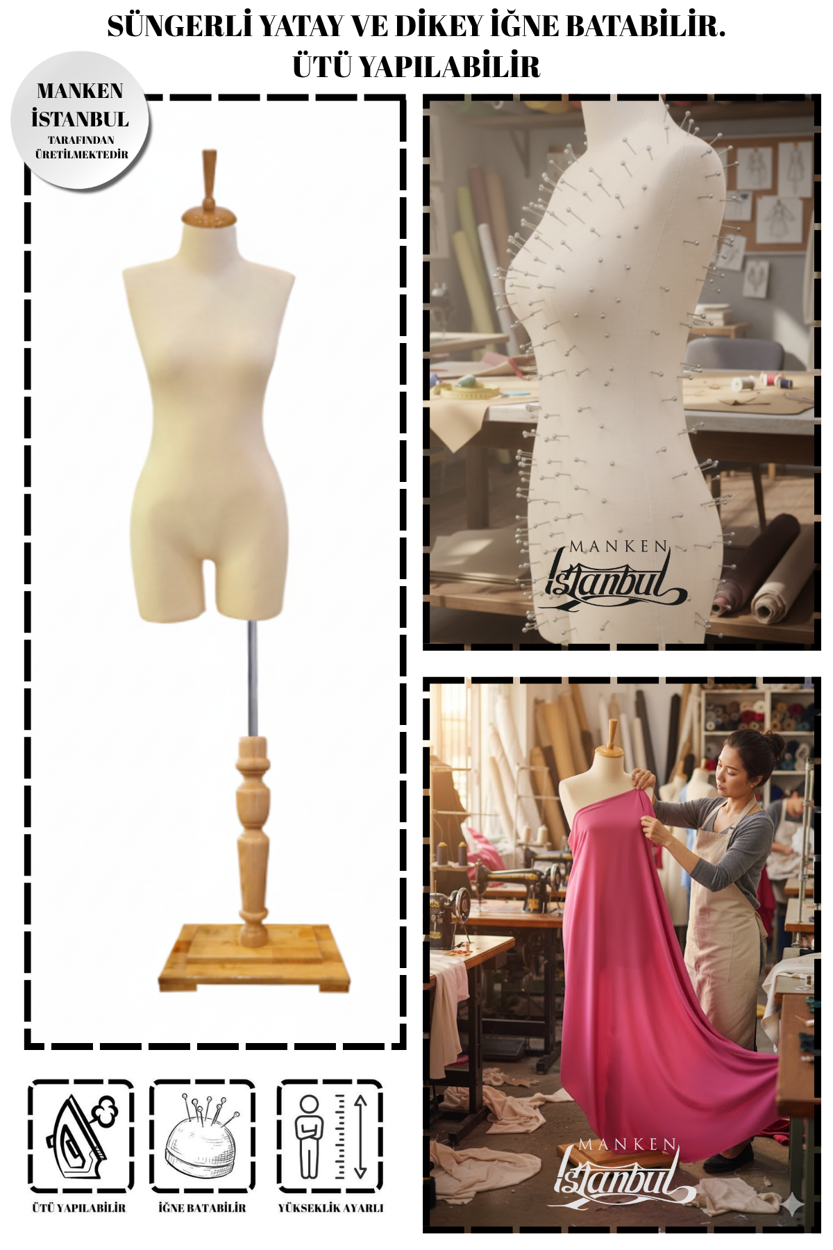 Süngerli Pantolon Giyebilen Terzi Mankeni 36/38/40 Beden