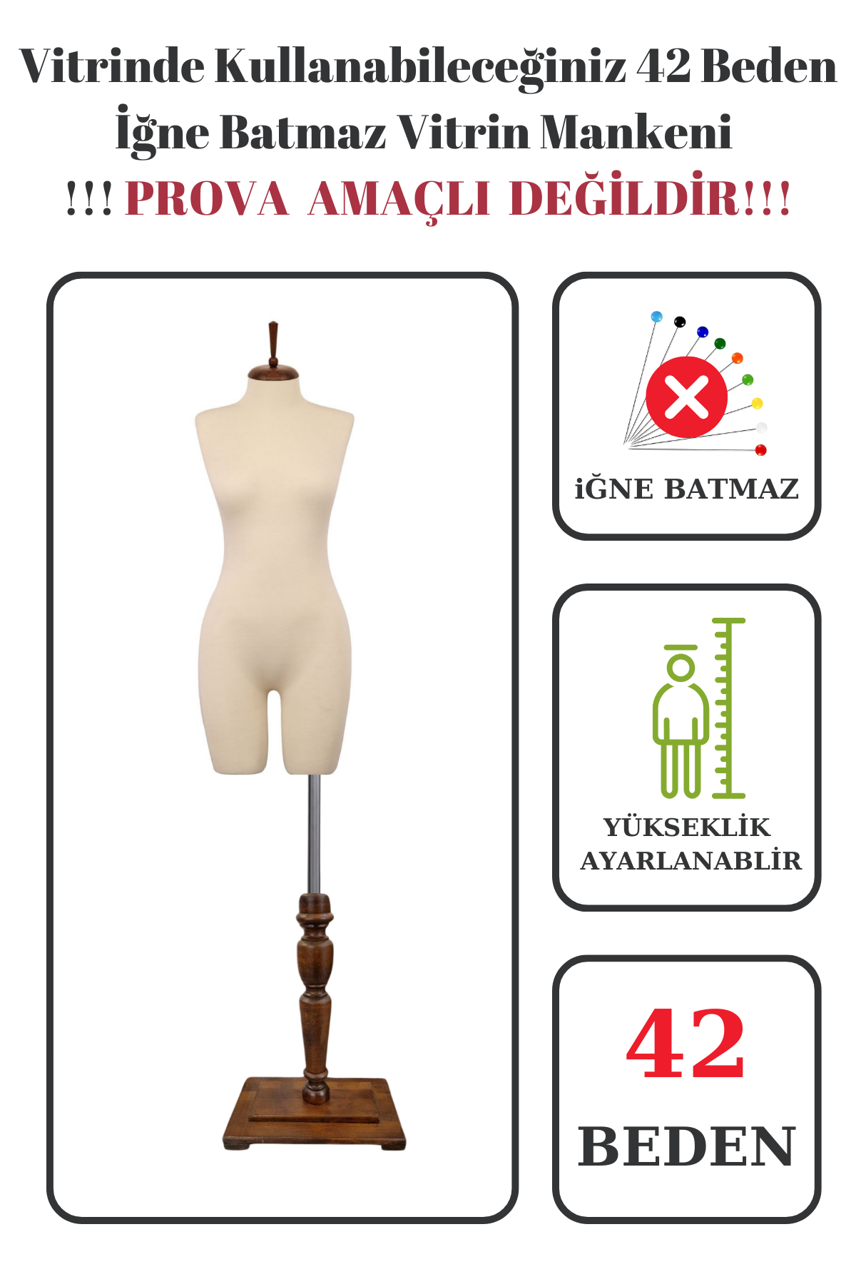 Paçalı Vitrin Mankeni Terzi Mankeni 36-38-40-42-44-46 42 beden