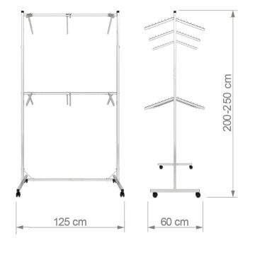 Çift Taraflı 12 Askılı Orta Stand Konfeksiyon Standı