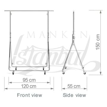Yüksek Kalite Katlanabilir Siyah Metal Orta Stand