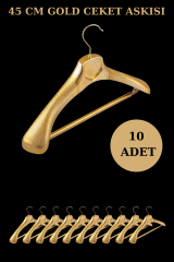 Gold Renk Ceket Askısı Takım Askısı Elbise Askısı 10 Adet