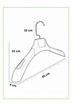 10 Adet Özel Kancalı - Yeşil 45 cm ABS Plastik Ceket Askısı Palto Askısı Elbise Askısı(Kopya)