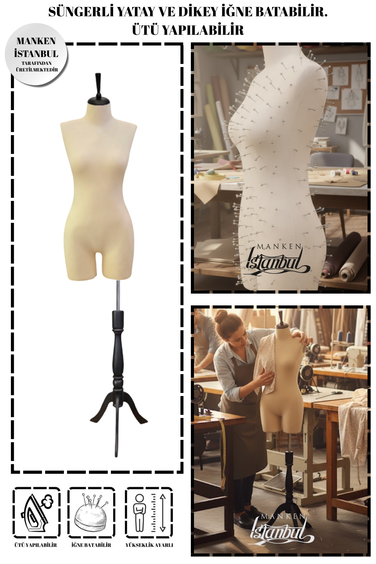 Süngerli Pantolon Giyebilen Terzi Mankeni 36/38/40 Beden