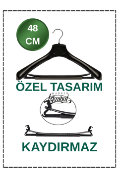 10 Adet 48 Cm Kaydırma Yapmaz, Geniş Omuz, Özel Üretim Ceket Askısı,Palto Askısı,Takım Elbise Askısı