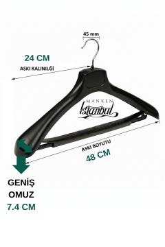 10 Adet 48 Cm Geniş Omuz, Özel Üretim Ceket Askısı, Palto Askısı, Takım Elbise Askısı