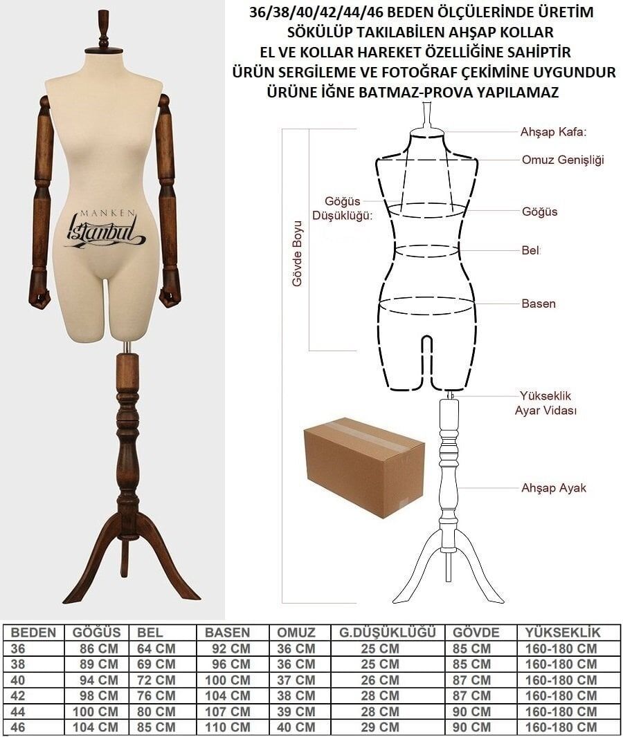 Ahşap Kollu Terzi Mankeni Kiralama | Uygun Fiyat Avantajı