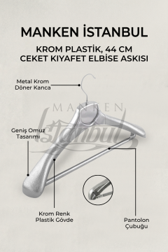 Takım Askısı Elbise Askısı Gümüş Renk Ceket Askısı 10 Adet
