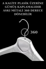 Takım Askısı Elbise Askısı Gümüş Renk Ceket Askısı 10 Adet