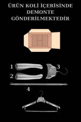 Takım Askısı Elbise Askısı Gümüş Renk Ceket Askısı 10 Adet