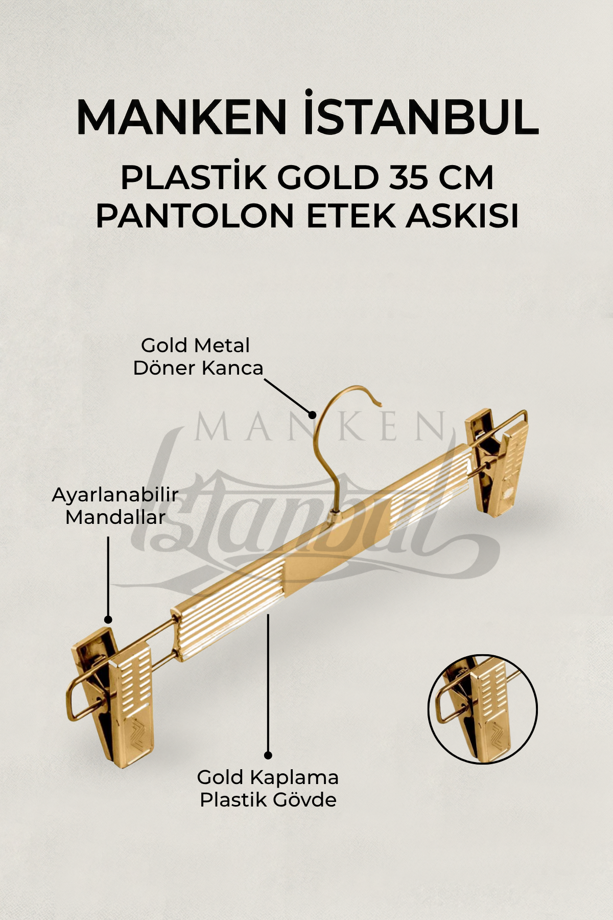 Etek Askısı Gold Renk Pantolon Askısı 10 Adet