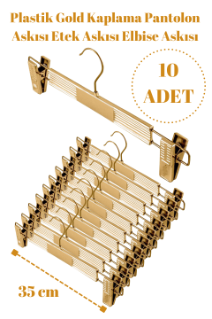 Etek Askısı Gold Renk Pantolon Askısı 10 Adet