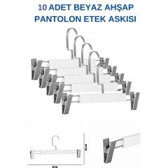 Lamine Yüksek Kalite 10 Adet Ahşap Pantolon Etek Askısı