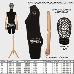 Ahşap Kukla Kollu Tel Kafalı Bayan Terzi Mankeni Kiralama
