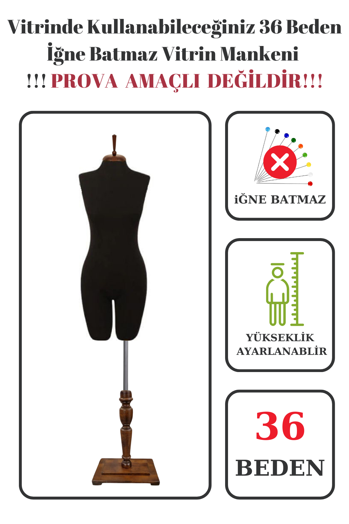 Pantolon Giyebilen 36-38-40-42-44-46 Beden Vitrin Amaçlı Terzi Mankeni