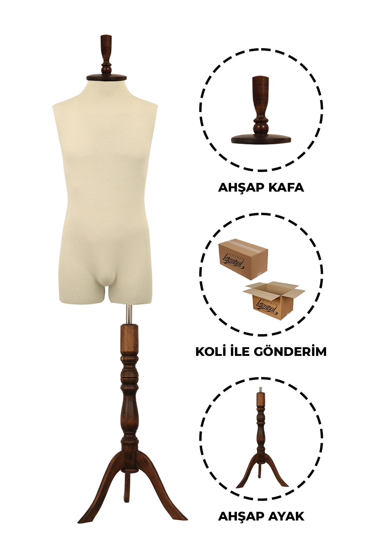 Pantolon Giyebilen 48 Beden Erkek Vitrin Amaçlı Terzi Mankeni