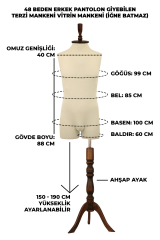 Pantolon Giyebilen 48 Beden Erkek Vitrin Terzi Mankeni