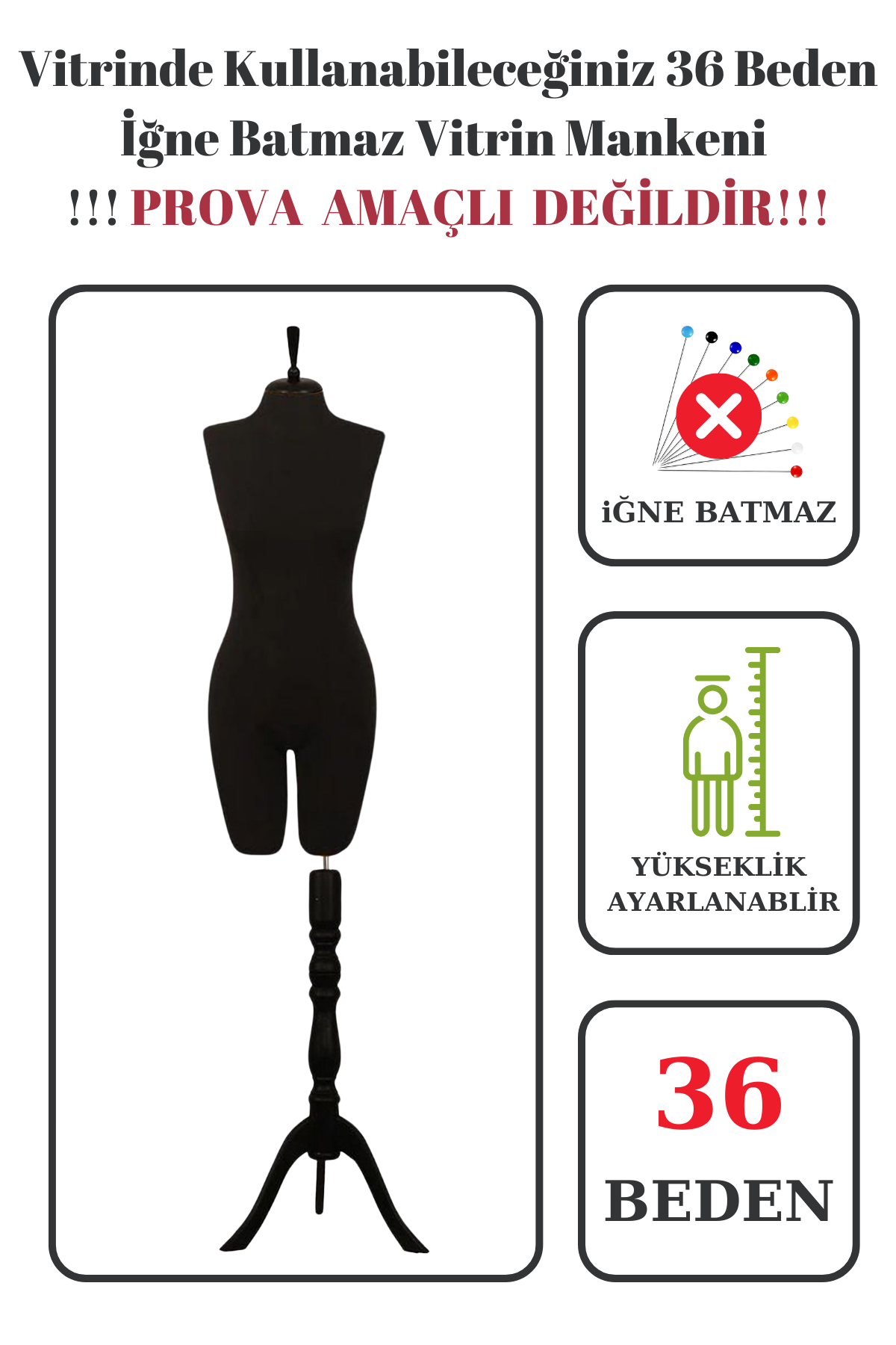 Pantolon Giyebilen 36-38-40-42-44-46 Beden Vitrin Amaçlı Terzi Mankeni