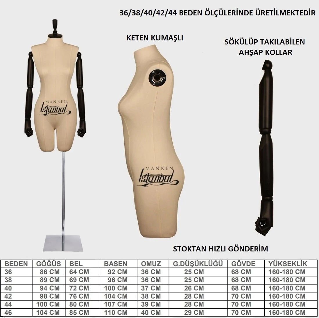 Pantolon Giyebilen Kollu Bayan Terzi Mankeni