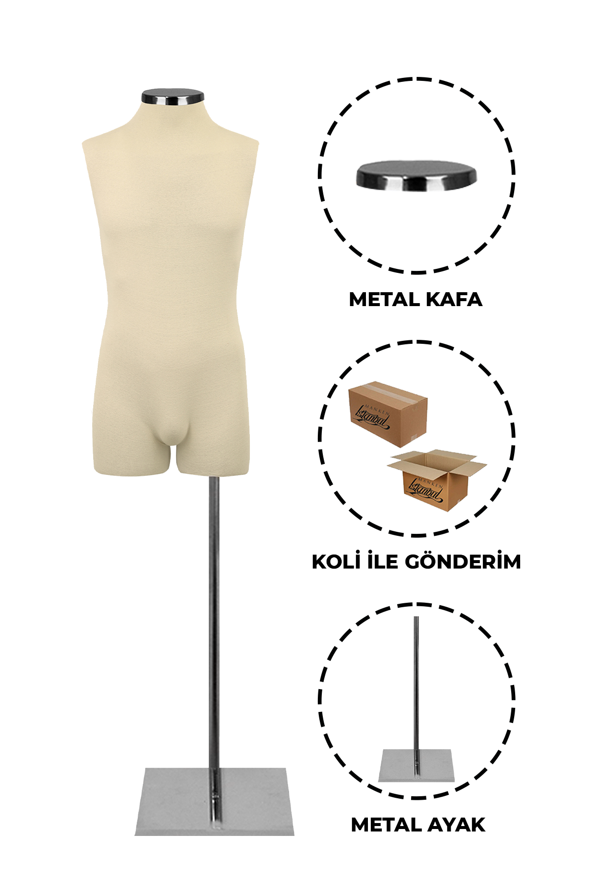 Pantolon Giyebilen 48 Beden Erkek Vitrin Amaçlı Terzi Mankeni