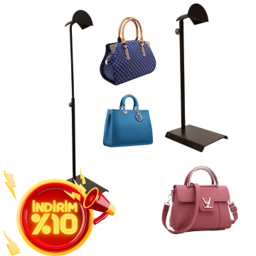 Ayarlanabilir Siyah Çanta Standı - Elegan Çanta Teşhir Askısı