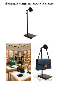 Ayarlanabilir Siyah Çanta Standı - Elegan Çanta Teşhir Askısı