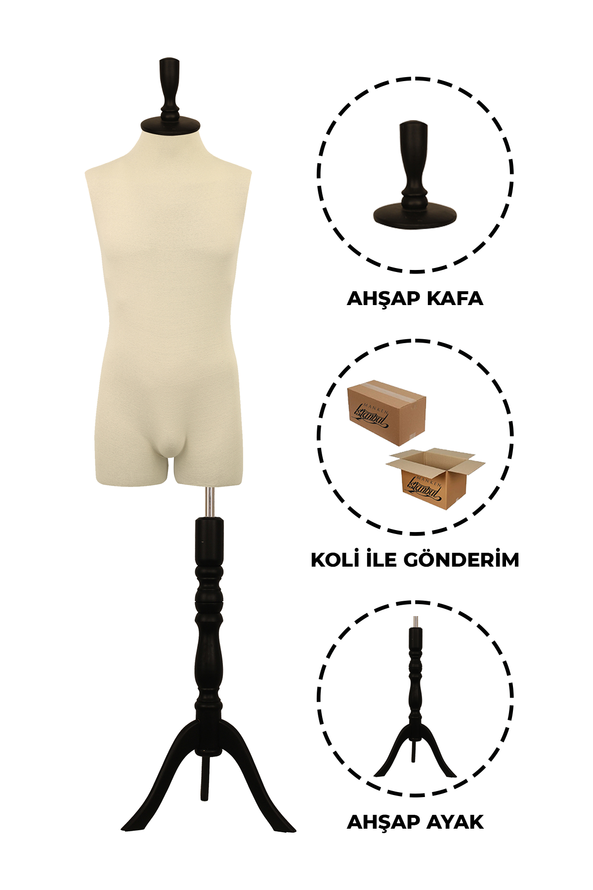 Pantolon Giyebilen 48 Beden Erkek Vitrin Amaçlı Terzi Mankeni