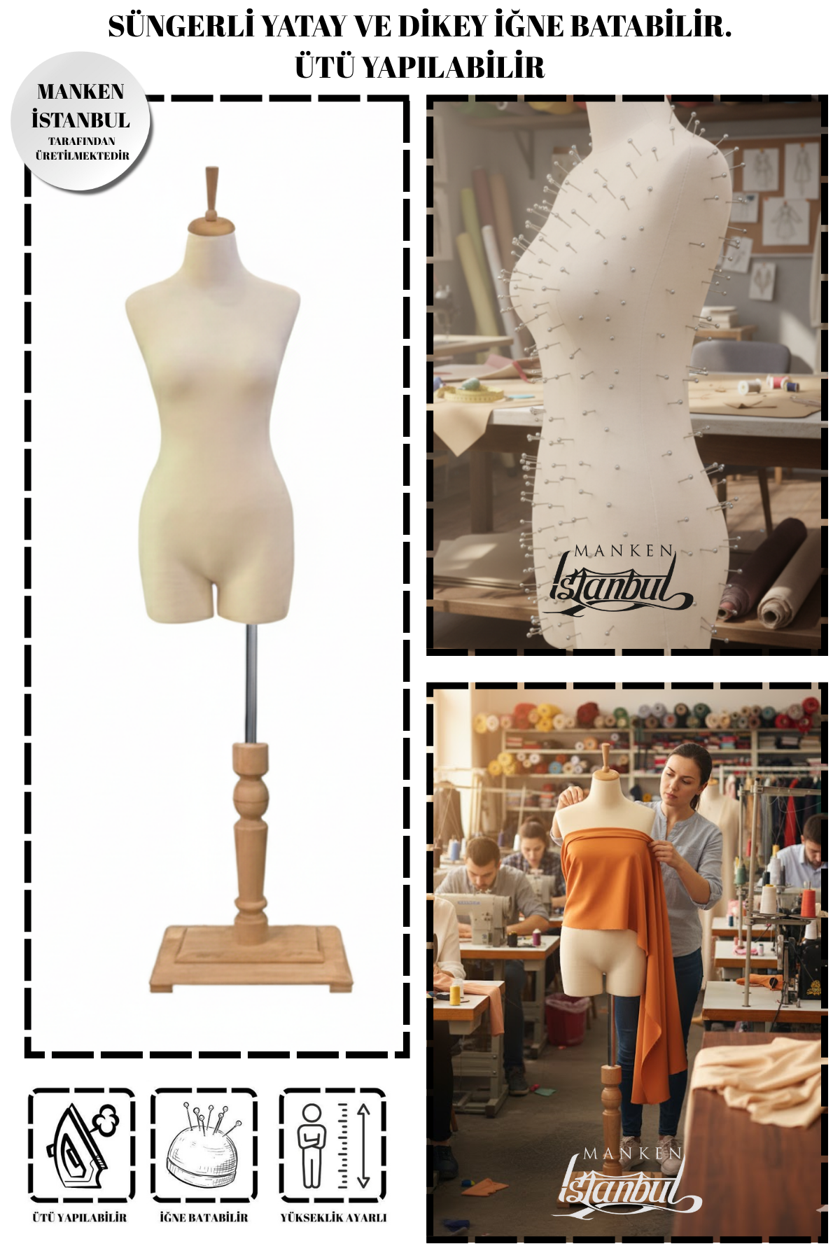 Süngerli Pantolon Giyebilen Terzi Mankeni 36/38/40 Beden 36 beden